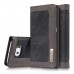 Samsung Galaxy S7 Edge - CaseMe Vintage Denim Material Stand Wallet Protective Phone Cover Case - Black